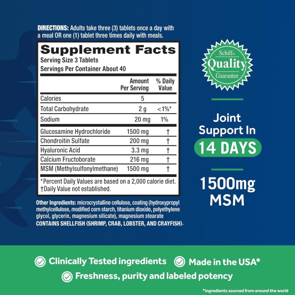 Move Free Advanced Supplement Facts